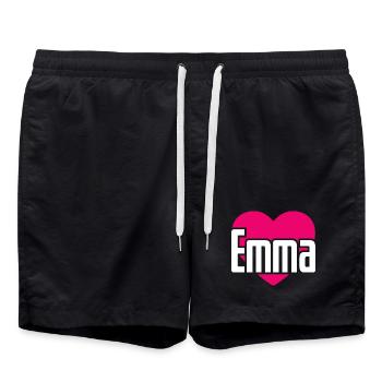 I Love Emma Pink Heart I Love Emma - Swim Trunks - black - Front - AI Model Male 185 light (185cm)