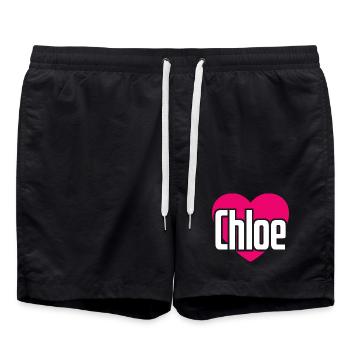 I Love Chloe Pinkes Herz Ich liebe Chloe - Badeshorts - Schwarz - Vorne - AI Model Male 185 light (185cm)