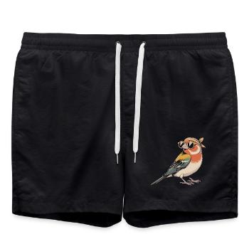 Retro Bird with Bandana - Swim Trunks - black - Front - AI Model Male 185 light (185cm)