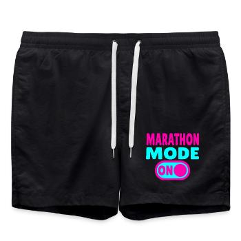 Marathon Mode On – Running with passion - Swim Trunks - black - Front - AI Model Male 185 light (185cm)