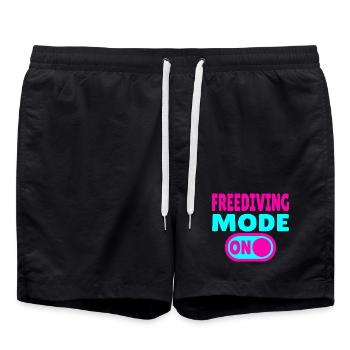 Freediving Mode ON - Taucher - Badeshorts - Schwarz - Vorne - AI Model Male 185 light (185cm)