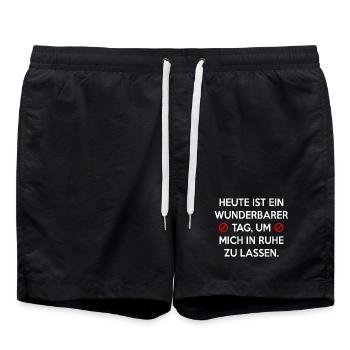 HEUTE IST EIN WUNDERBARER TAG, UM MICH IN RUHE ZU - Badeshorts - Schwarz - Vorne - AI Model Male 185 light (185cm)