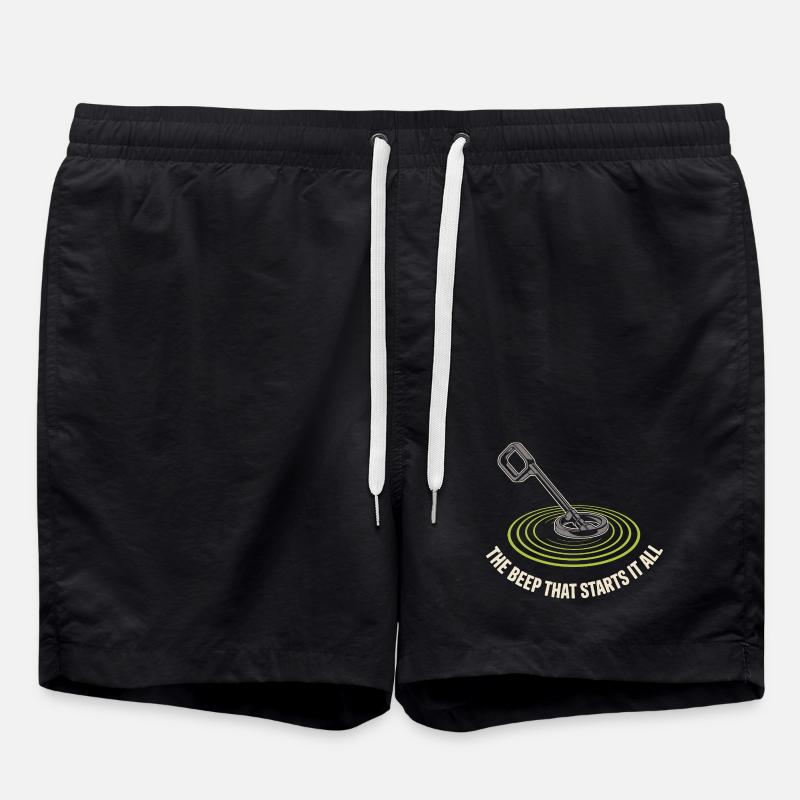 Introverted metal detector hobbyist - Swim Trunks - black