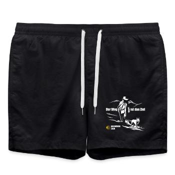 Buen Camino 2026 | The Camino de Santiago The journey is the goal - Swim Trunks - black - Front - AI Model Male 185 light (185cm)