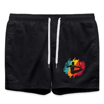 Gymnastes, gymnastique rétro, gymnastique en ring, gymnastique - Short de bain - noir - Devant - AI Model Male 185 light (185cm)
