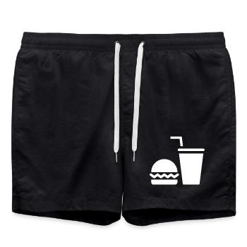 Restauration rapide, burgers, food trucks - Short de bain - noir - Devant - AI Model Male 185 light (185cm)