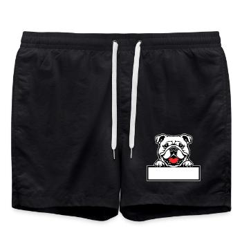 Insigne nominatif Bulldog - Short de bain - noir - Devant - AI Model Male 185 light (185cm)