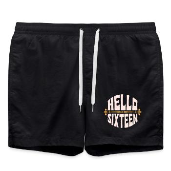 Bonjour Sixteen Vintage Emblem - Short de bain - noir - Devant - AI Model Male 185 light (185cm)