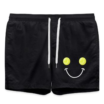 Visage Heureux du Tennis - Short de bain - noir - Devant - AI Model Male 185 light (185cm)
