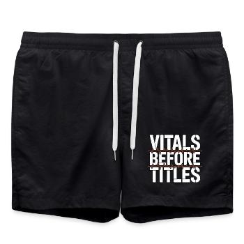 ICU Nurse Vitals Before Titles Intensive Care - Swim Trunks - black - Front - AI Model Male 185 light (185cm)