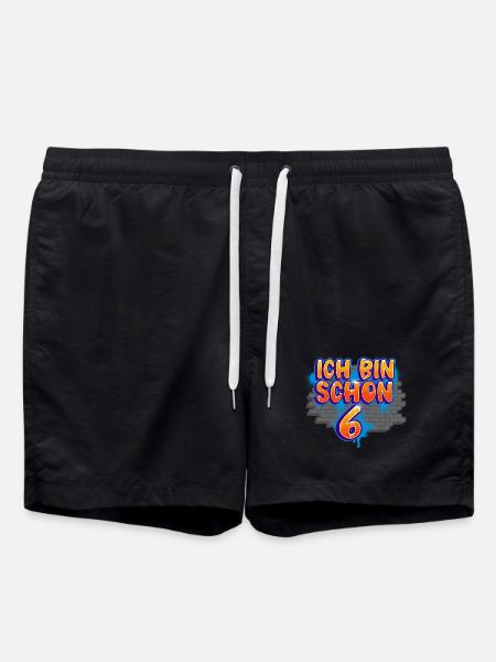 6th Birthday Graffiti - Swim Trunks - black