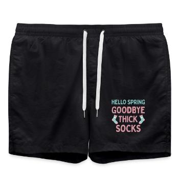 Hello Spring Goodbye Thick Socks - Swim Trunks - black - Front - AI Model Male 185 light (185cm)