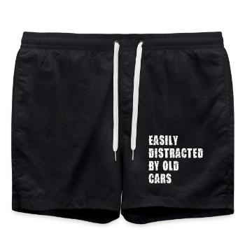 Distrait par de vieilles voitures - Short de bain - noir - Devant - AI Model Male 185 light (185cm)