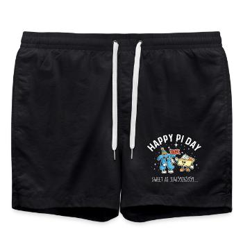Happy Pi Day Sweet As 3.14 Math Meme - Swim Trunks - black - Front - AI Model Male 185 light (185cm)