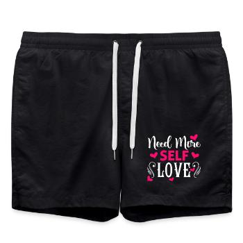 Need More Self Love Motivationsdesign - Badeshorts - Schwarz - Vorne - AI Model Male 185 light (185cm)