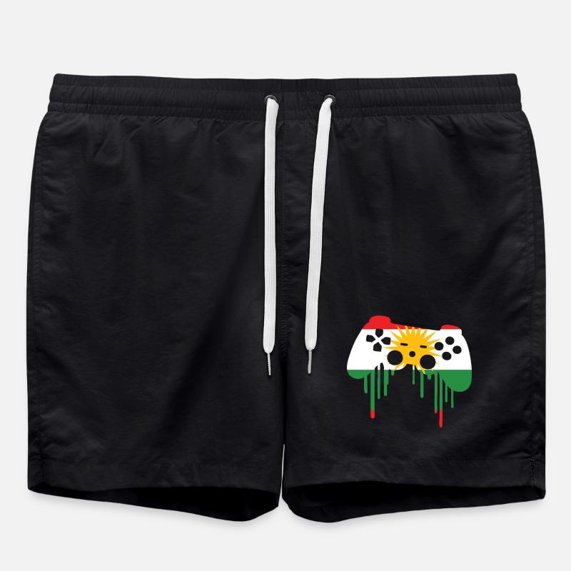Kurdish gaming flag - Swim Trunks - black