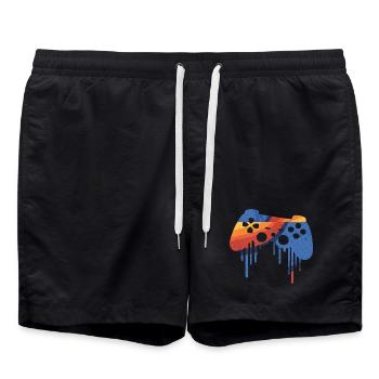 Gaming Retro - Swim Trunks - black - Front - AI Model Male 185 light (185cm)