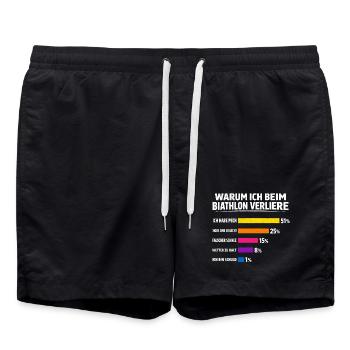 Biathlon Gift For All Those Who Lose - Swim Trunks - black - Front - AI Model Male 185 light (185cm)
