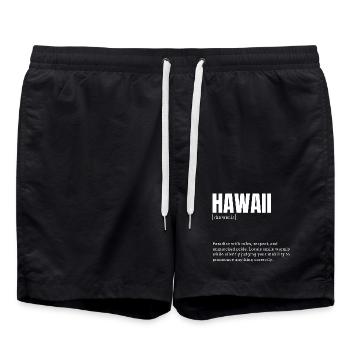 Hawaii Pride Sprache - Badeshorts - Schwarz - Vorne - AI Model Male 185 light (185cm)