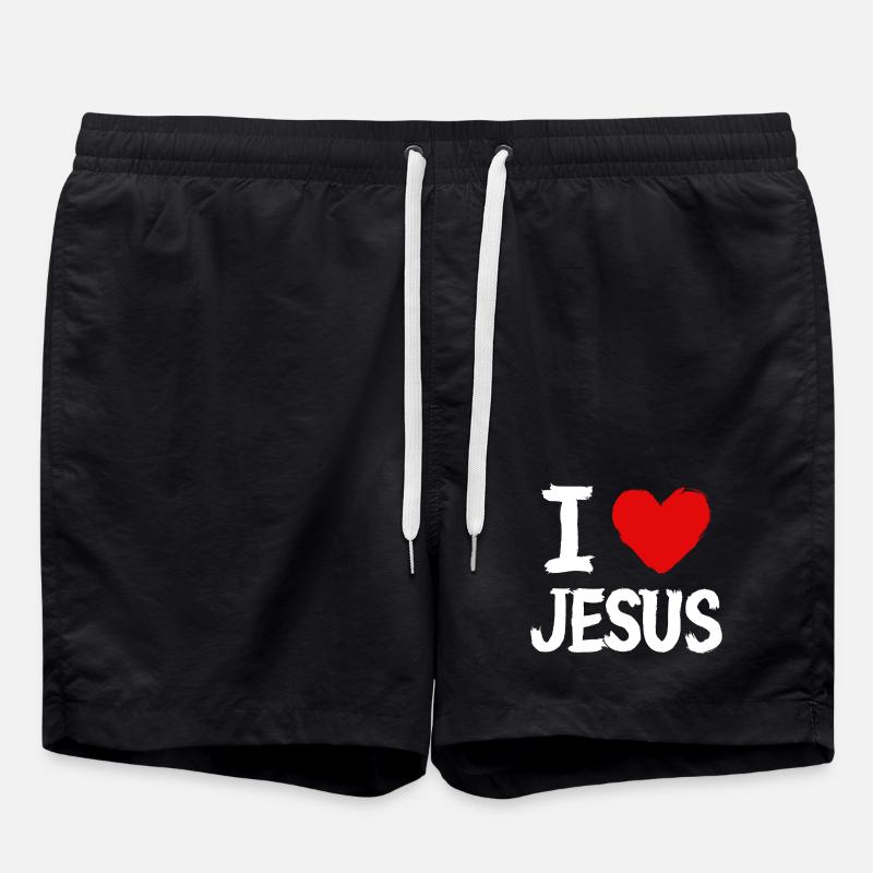 J’aime Jésus - Short de bain - noir