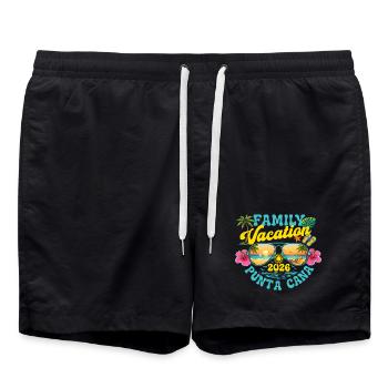 Voyage de croisière rétro en vacances en famille à Punta Cana 2026 - Short de bain - noir - Devant - AI Model Male 185 light (185cm)