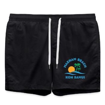 Plage de Mae Nam Koh Samui - Short de bain - noir - Devant - AI Model Male 185 light (185cm)