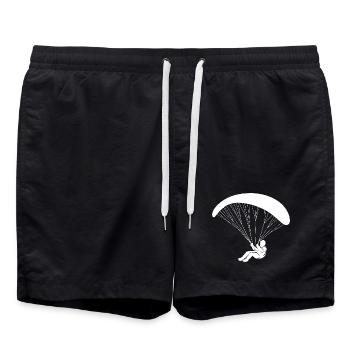 Minimalistische Fallschirmspringen Paragliding - Badeshorts - Schwarz - Vorne - AI Model Male 185 light (185cm)