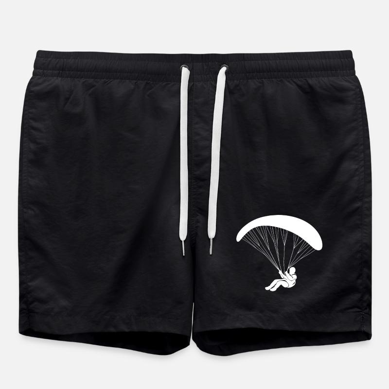 Minimalistisk faldskærmsudspring med paragliding - Badeshorts - sort