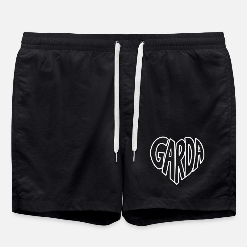 Garda Heart Font Logo - Swim Trunks - black