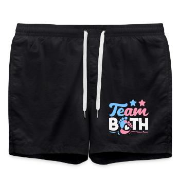 Team Both Twins Gender Reveal - Swim Trunks - black - Front - AI Model Male 185 light (185cm)