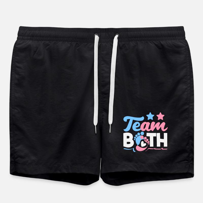 Team Both Twins Gender Reveal - Swim Trunks - black
