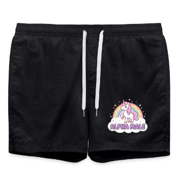 Funny Unicorn Shirt for Humor Fans - Swim Trunks - black - Front - AI Model Male 185 light (185cm)