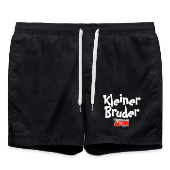 Kleiner Bruder Feuerwehrheld - Badeshorts - Schwarz - Vorne - AI Model Male 185 light (185cm)