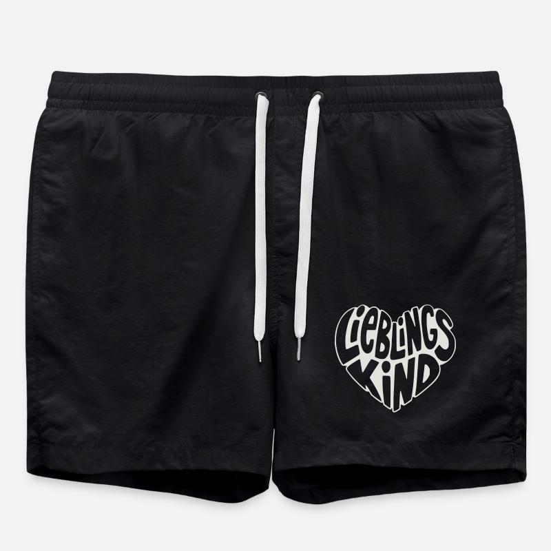 Cœur d’enfant préféré design rétro - Short de bain - noir