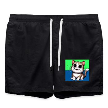cat - Swim Trunks - black - Front - AI Model Male 185 light (185cm)