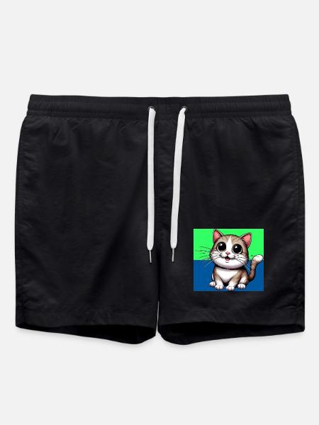 chat - Short de bain - noir