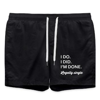 Legally Single: IM DONE - Swim Trunks - black - Front - AI Model Male 185 light (185cm)