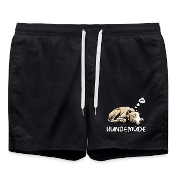 Hundemüde Whippet Windhund Whippets Whippethalter - Badeshorts - Schwarz - Vorne - AI Model Male 185 light (185cm)