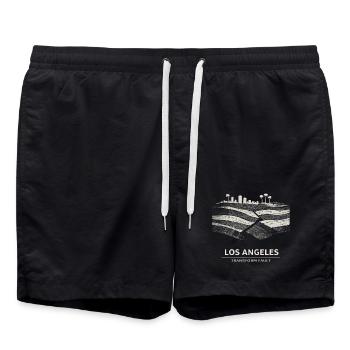 Faille de San Andreas de Los Angeles Geology City - Short de bain - noir - Devant - AI Model Male 185 light (185cm)