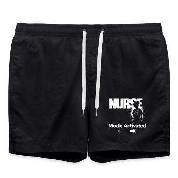 Nurse Mode Activated Shirt Funny Nurse Gift - Swim Trunks - black - Front - AI Model Male 185 light (185cm)