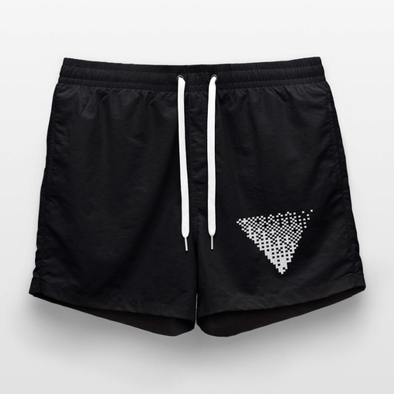 Triangular Halftone Pixel Grid Swim Trunks