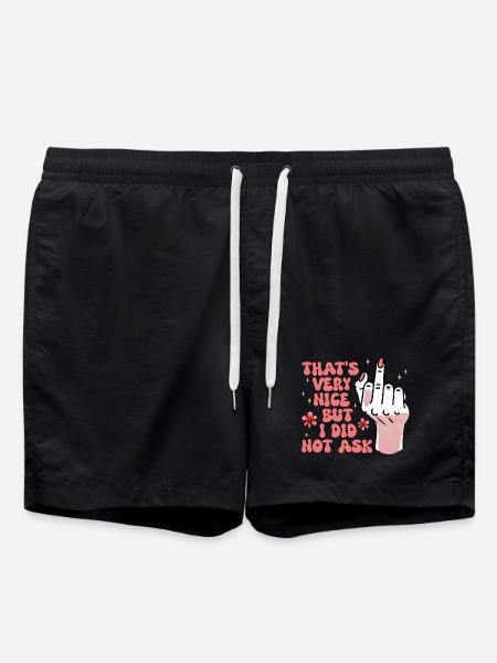 Sarcastic I Did Not Ask Feminist - Swim Trunks - black