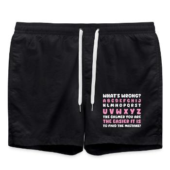 Qu’est-ce qui ne va pas ? Professeur drôle de classe - Short de bain - noir - Devant - AI Model Male 185 light (185cm)