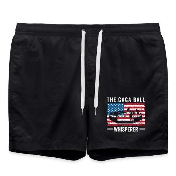 Gaga Ball Whisperer USA Flag - Swim Trunks - black - Front - AI Model Male 185 light (185cm)