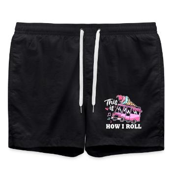 Eisdiele Eiswagen Eis Eiscreme - Swim Trunks - black - Front - AI Model Male 185 light (185cm)
