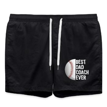 Meilleur Père Entraîneur de Baseball Jamais Joué - Short de bain - noir - Devant - AI Model Male 185 light (185cm)