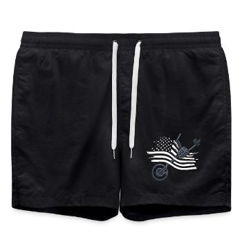 Metalldetektor USA Flagge Sondeln Amerika - Badeshorts - Schwarz - Vorne - AI Model Male 185 light (185cm)