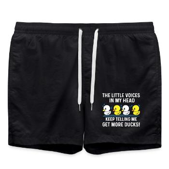 Entenchor: Stimmen in meinem Kopf - Badeshorts - Schwarz - Vorne - AI Model Male 185 light (185cm)