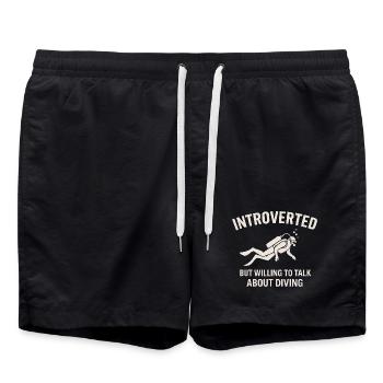 Tauchen Introvertiert Diving Shirt - Badeshorts - Schwarz - Vorne - AI Model Male 185 light (185cm)