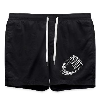 Baseball Handschuh Skizze - Badeshorts - Schwarz - Vorne - AI Model Male 185 light (185cm)